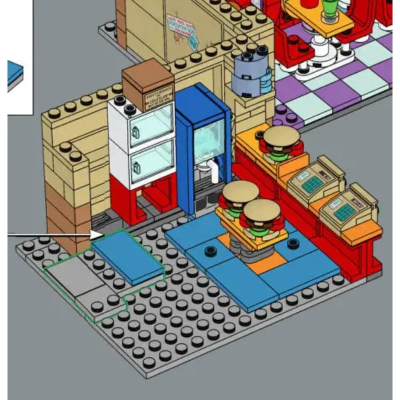 Hamburger Shop Model Building  - Lego Set Technic ulasan dan harga