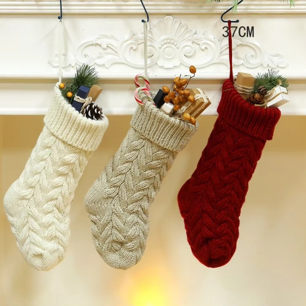 Knitted Christmas Sockings Flu - Christmas Stocking Hanging ulasan dan harga